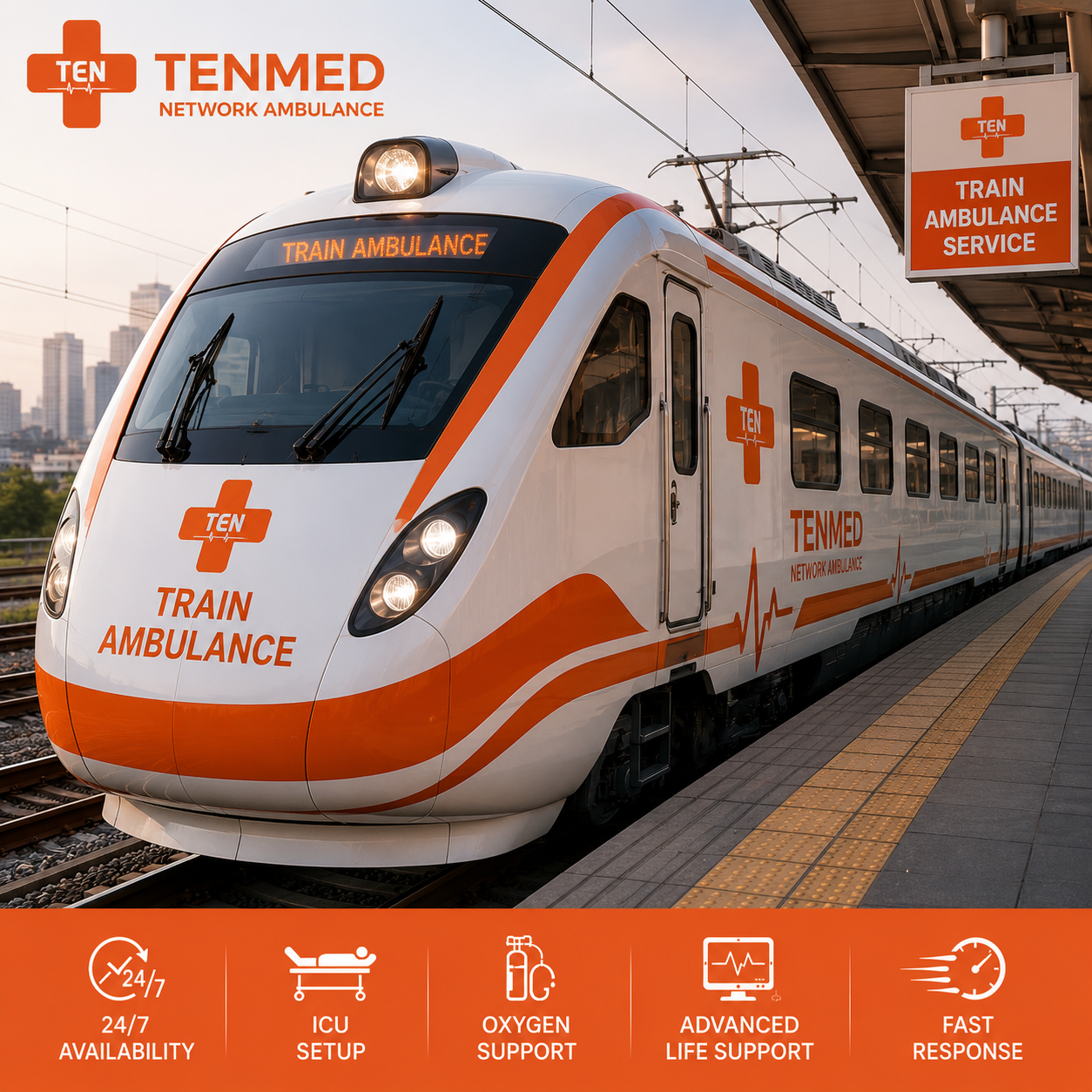 Train Ambulance Service in Ahmedabad