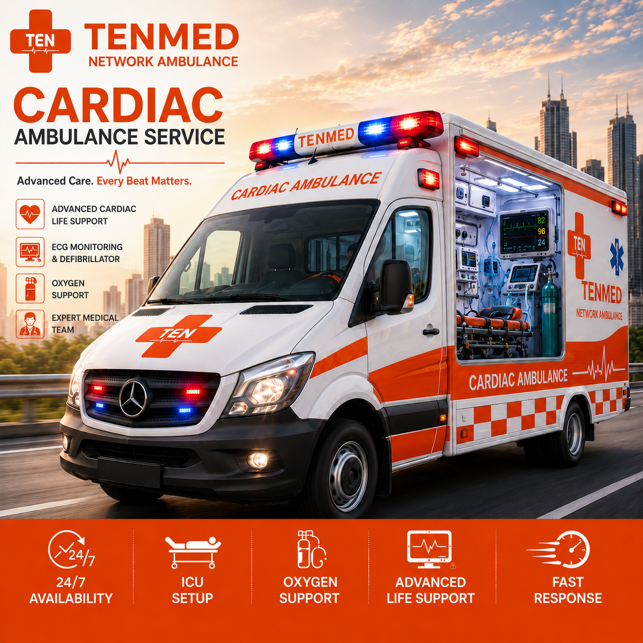 Cardiac Ambulance Service in Ahmedabad