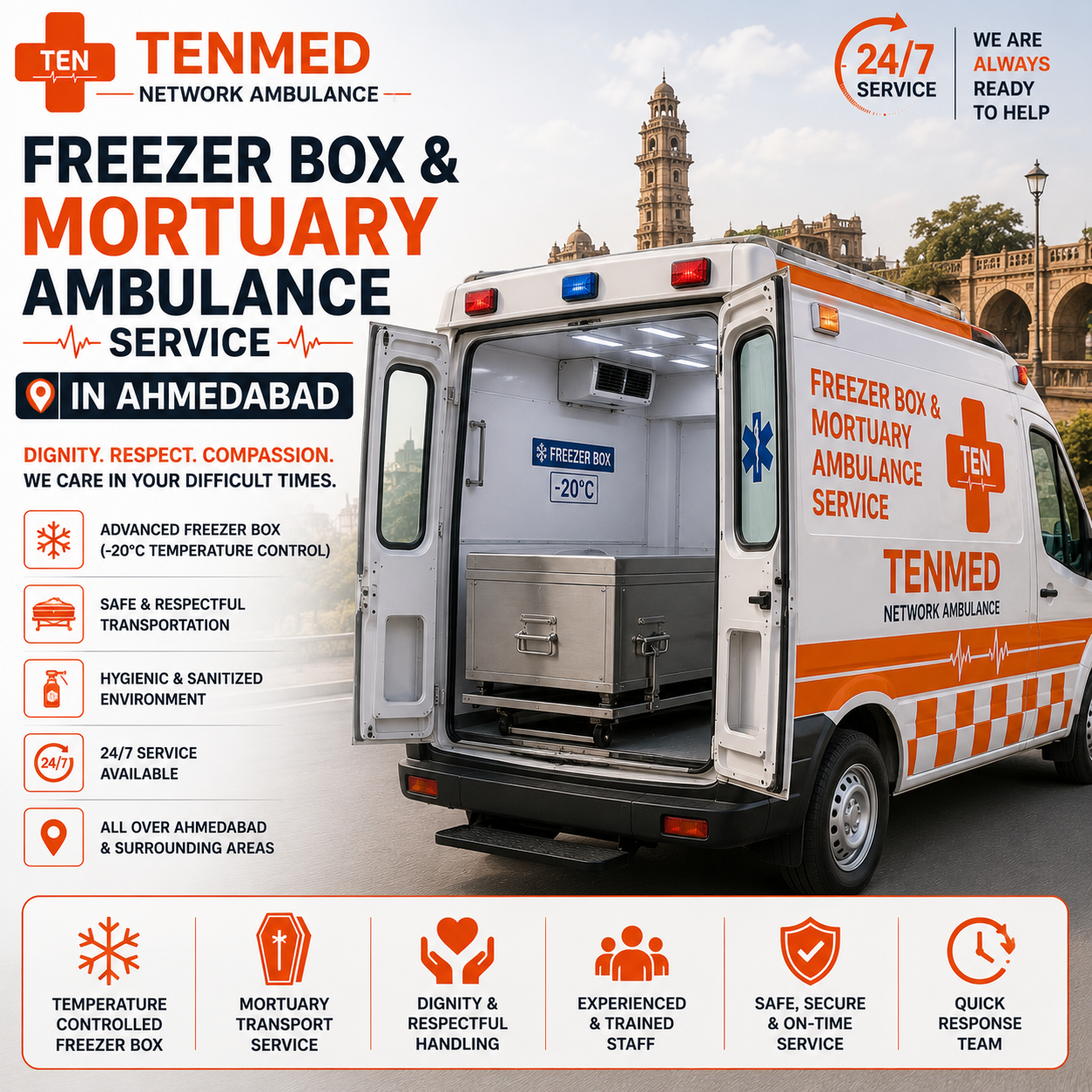 Freezer Box & Mortuary Ambulance Service in Ahmedabad